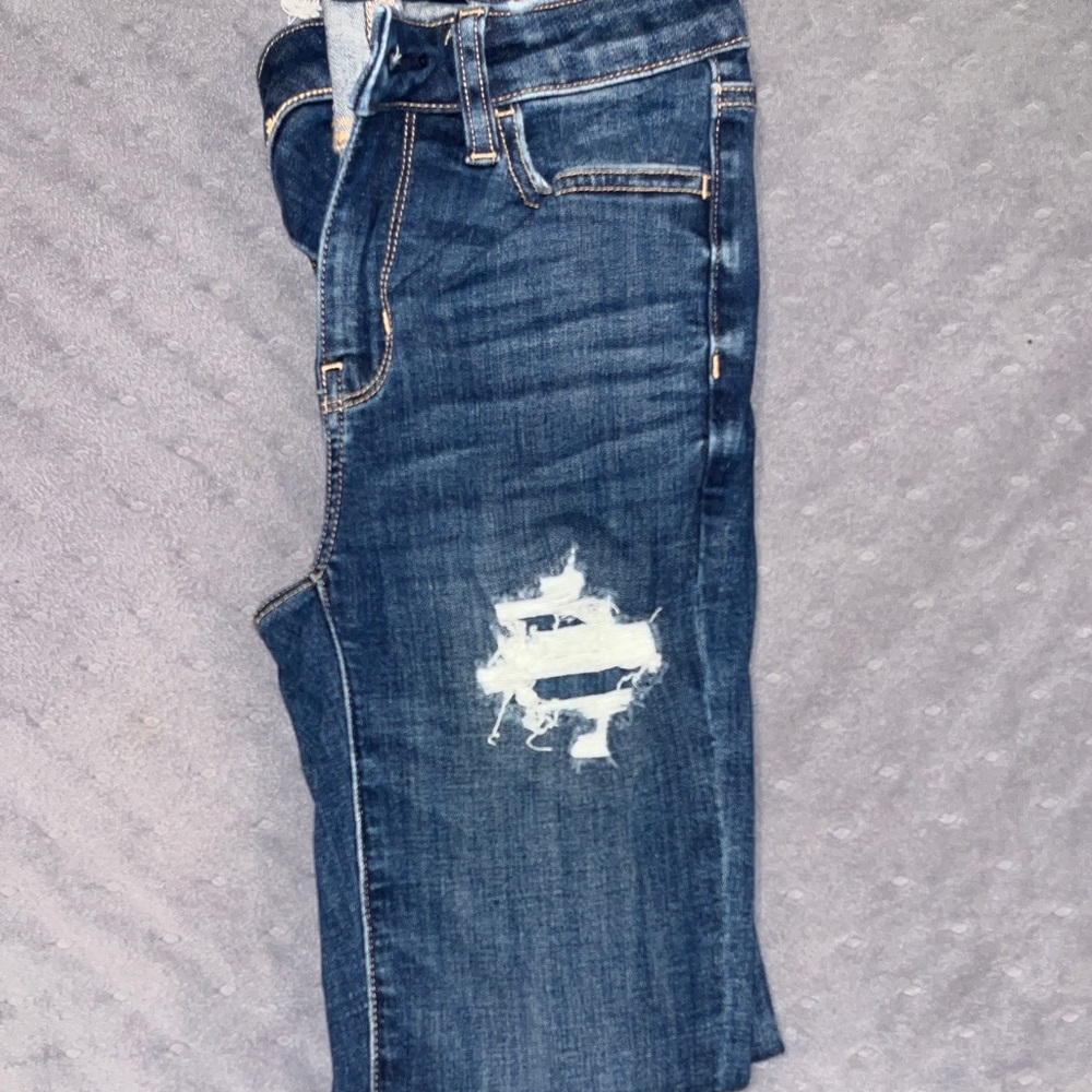 American Eagle Outfitters Dark Blue Distressed Jeans